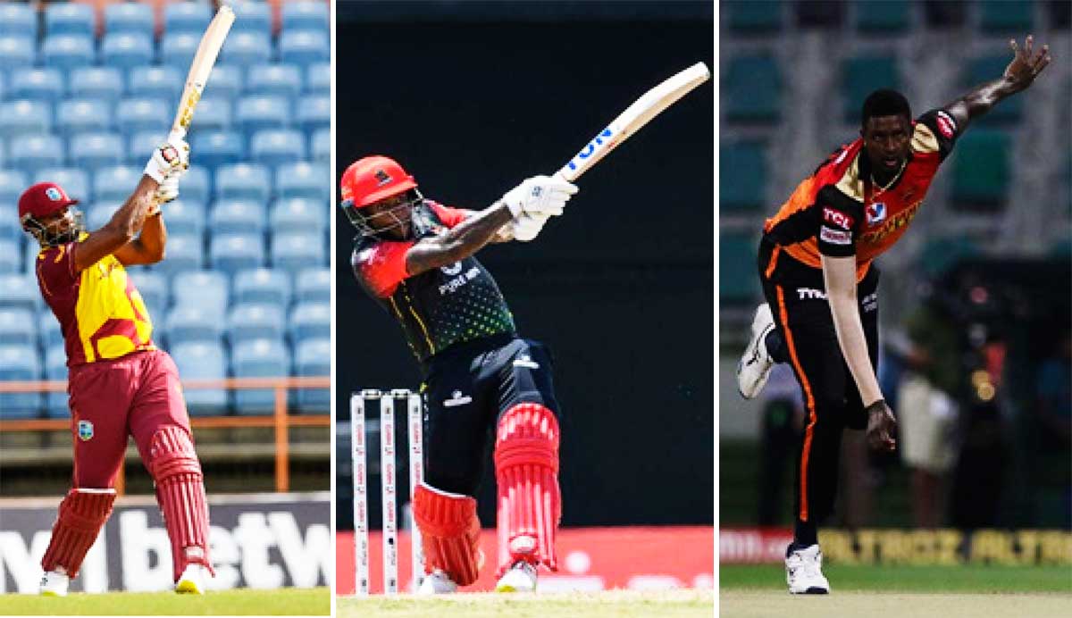 Kieron Pollard, Fabian Allen and Jason Holder. (Photo: GI/CPL T20/BCCI)