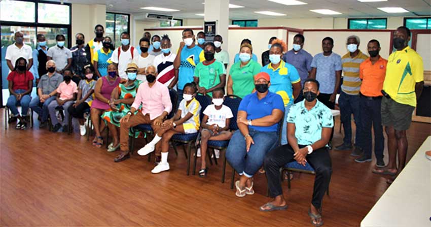 Queen’s Baton Relay organizers and participants at a briefing at St. Lucia Olympic House on Thursday afternoon.