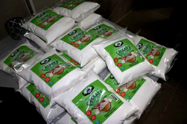 Packaged Cassava flour from Processing Plant in Anse-Ger, Micoud