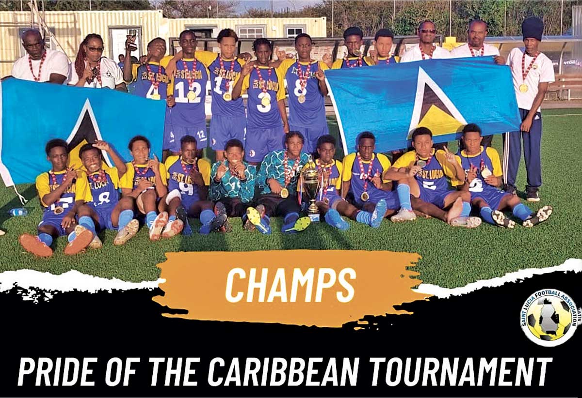 Team St Lucia U-17 squad – Champions of Pride of the Caribbean Boys U-17 Football Championships