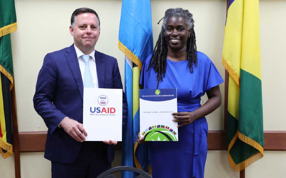 L-R: Acting Regional Representative USAID/ESC, David Billings and Dr. Carlene Radix, Head of Human and Social Division, OECS Commission.