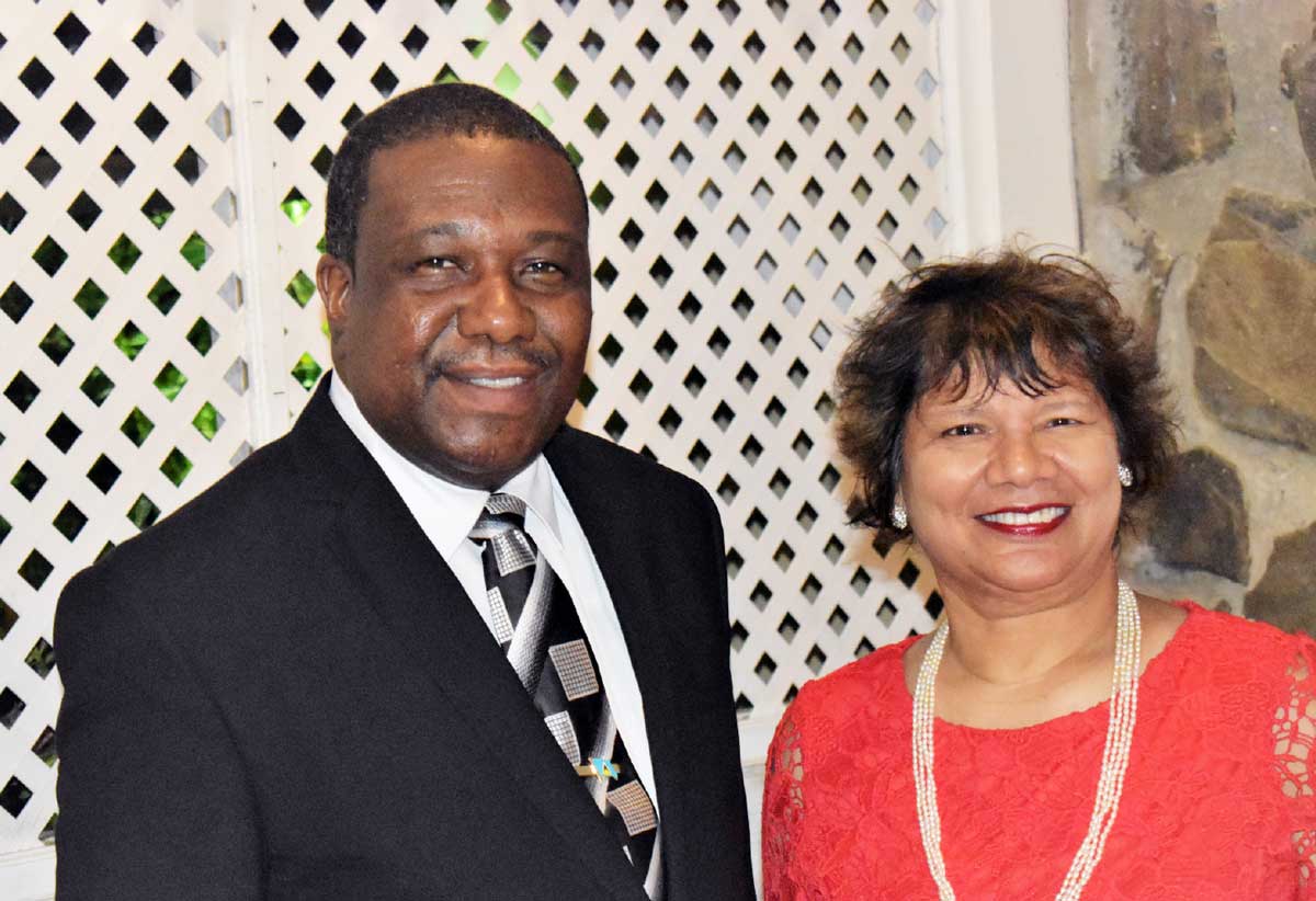 H.E. Lilian Chatterjee (r) with Saint Lucia’s Foreign Minister Alva Baptiste.