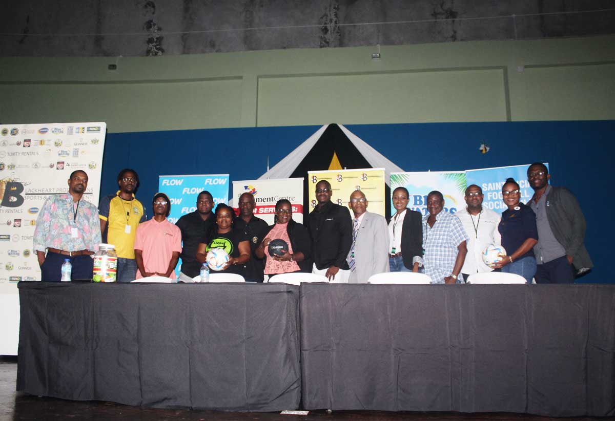 Ministry of sports officials, Blackheart Football representatives, sponsors reps and other attendees at the media launch.