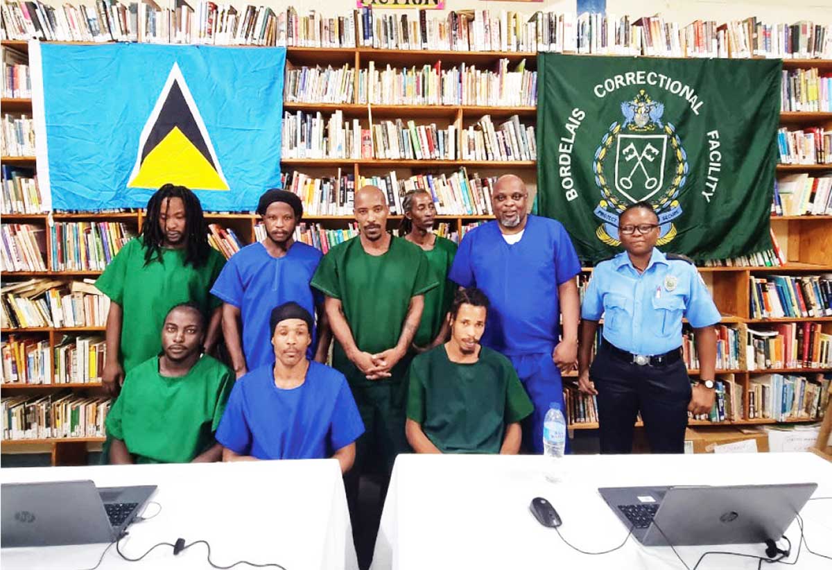 Inmates who participated in the Chess Tournament alongside Officer Yasmin Peters.