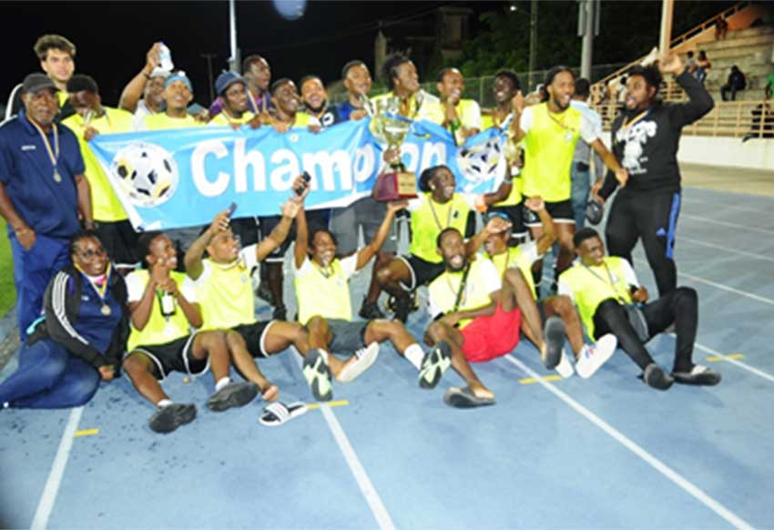 Gros Islet Football team celebrate their FA Cup victory (photo credit Dave Pascal)