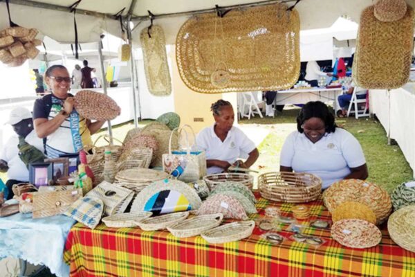 Choiseul crafters display their products at the Business Expo.