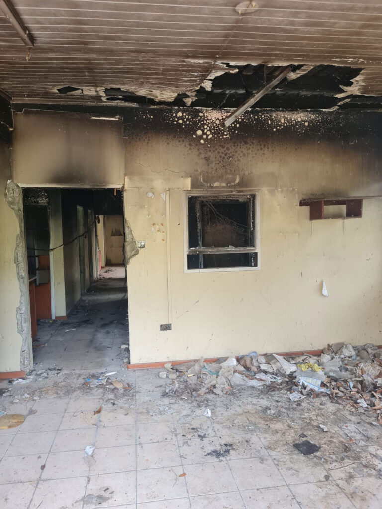 A section of the Burnt out La Ressource Health and Wellness Centre.