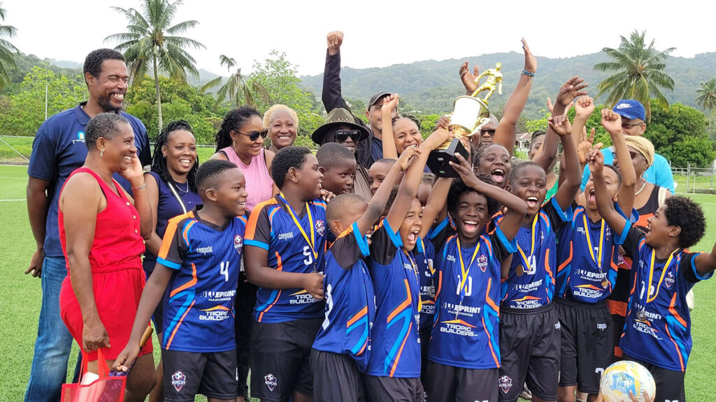 SLFA Zonal Boys U-10 Champions Monchy FC triumphantly celebrate their victory