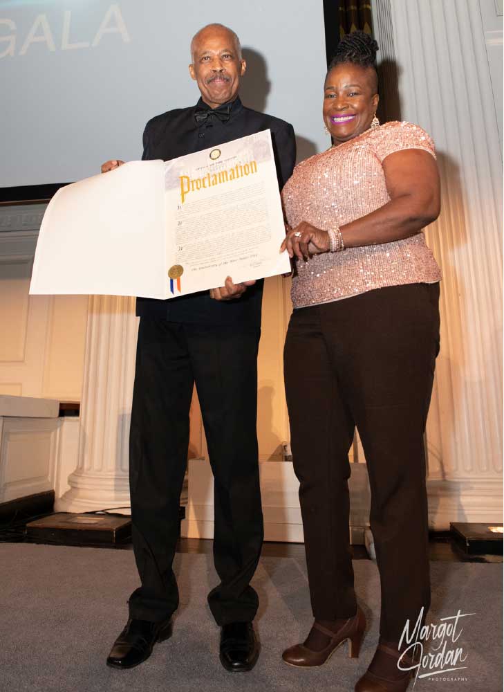 In recognition of The University of the West Indies’ (The UWI) 75th Anniversary, the Mayor of New York, Eric Adams proclaimed April 20, 2023, “The UWI Day”.  The proclamation was presented to Vice-Chancellor, Prof. Sir Hilary Beckles (left) by Ms. Lamona Worrill, Assistant Commissioner & Senior Community Advisor to the Mayor of New York at the 26th Annual Awards Gala of the American Foundation for The University of the West Indies (AFUWI) in New York on April 20, 2023.