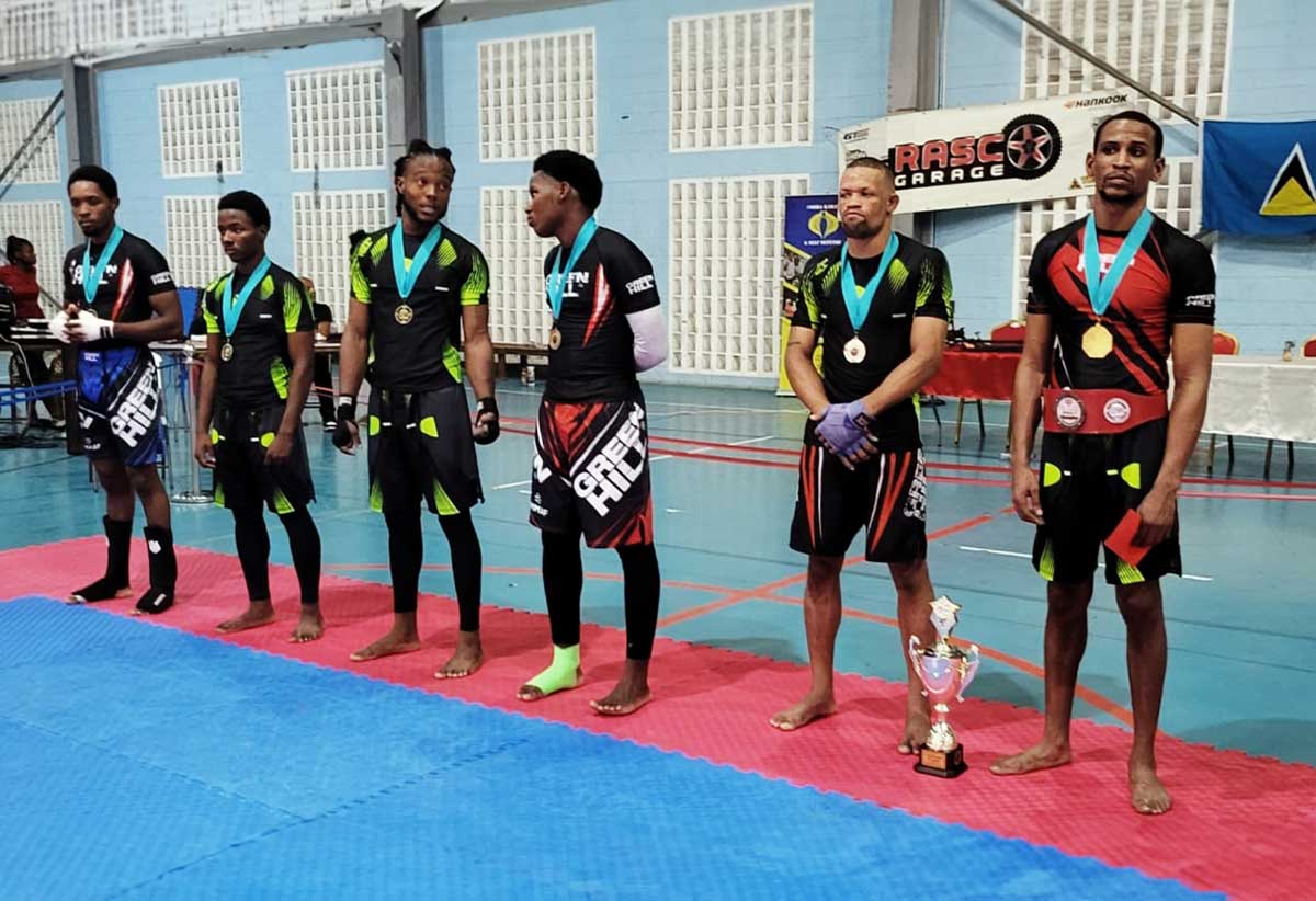 MMA fighters in action