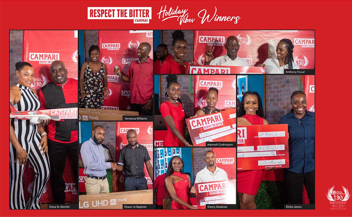 The winners of Campari’s Holiday Vibes scan and wish promotion.