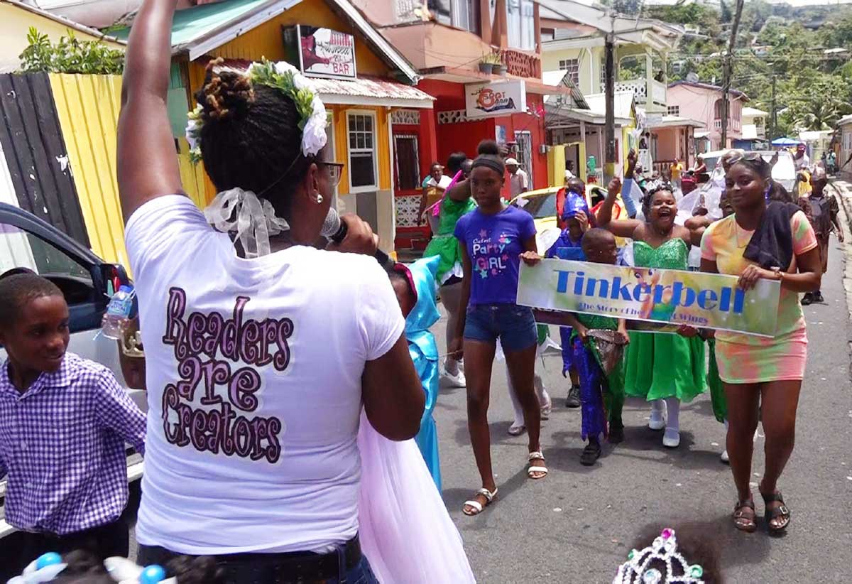 Participants at the innovative Anse La Raye ‘Reading Carnival’ event 