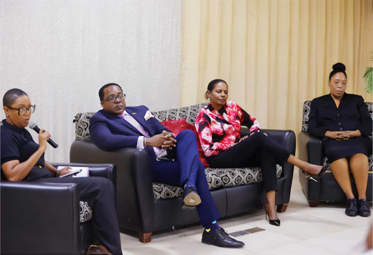 Key stakeholders in Saint Lucian Carnival; (from left) CPMC chairperson Tamara Gibson, SLTA chairman Thaddeus Antoine, ECSL /CEO Lorraine Sidonie and ACP Mahandra Sealy
