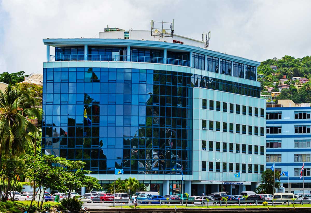 NIC buildings on the waterfront, Castries.