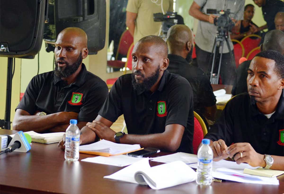 VSADC executive members at the media briefing. From L – R; Mathurin, Anderson and Kirton