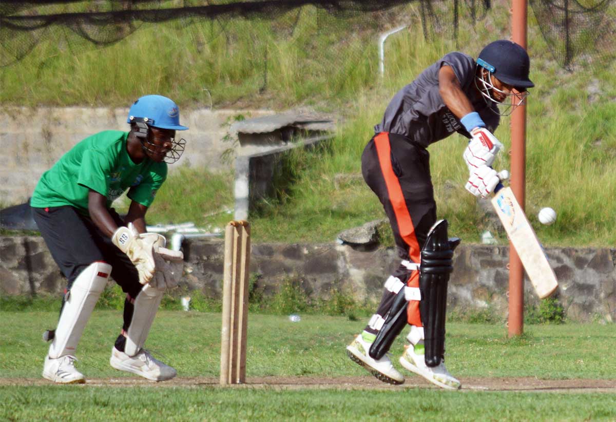 On field action in the T20 U-19 X-Plosion Schools Cricket challenge 