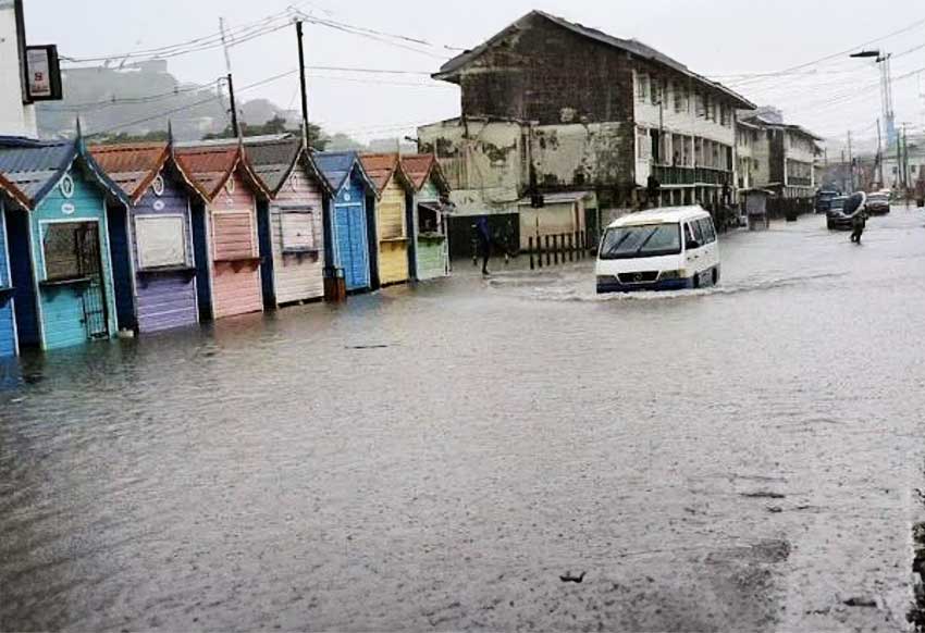 Flooding on Jeremie Street, Castries