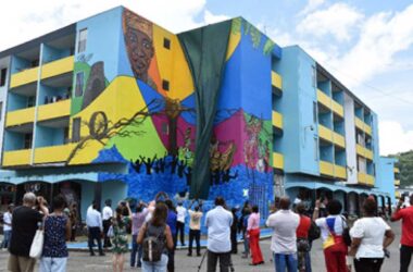 Naja Simeon’s mural is a representation of the revolution, emancipation and celebration of Saint Lucia’s African heritage.