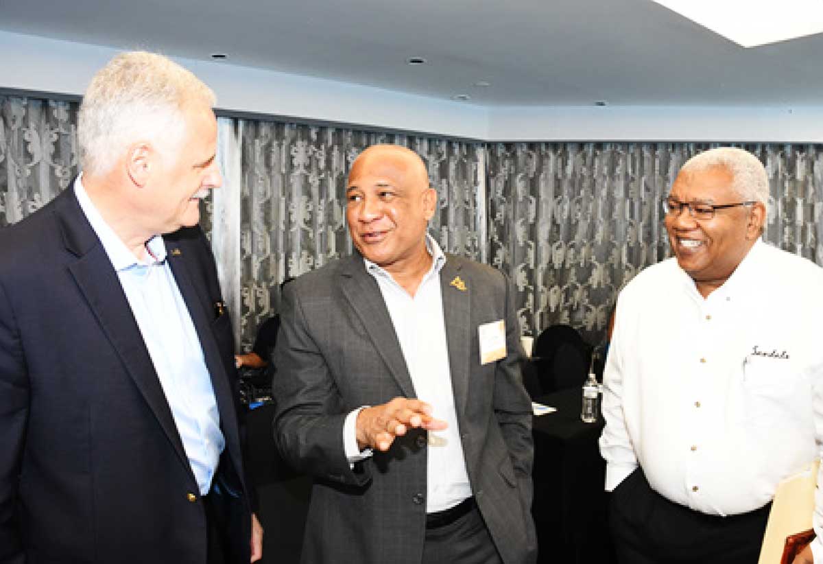 L to R – Gebhard Ranier, Sandals Group CEO, Dr. Ernest Hilaire, Tourism Minister Saint Lucia, Gary Sadler, Executive Vice-President of Sales and Industry Relations, Unique Vacations Inc.