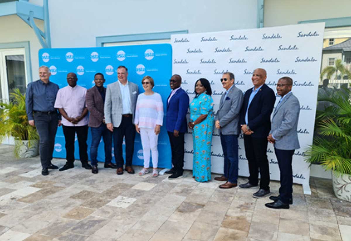 L to R – Gebhard Ranier, Sandals Group CEO, Lennox John Andrews, Tourism Minister Grenada, Ruisandro Cijntje, Tourism Minister Curacao, Zane Kerby CEO ASTA, Jackie Freedman, ASTA, Chester Cooper, Tourism Minister Bahamas, Josephine Connelly, Tourism Minister Turks and Caicos, Charles Fernandez , Tourism Minister Antigua and Barbuda, Dr. Ernest Hilaire, Tourism Minister Saint Lucia, Ian Gooding Edghill, Tourism Minister Barbados.