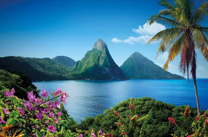 The Pitons on the island of Saint Lucia