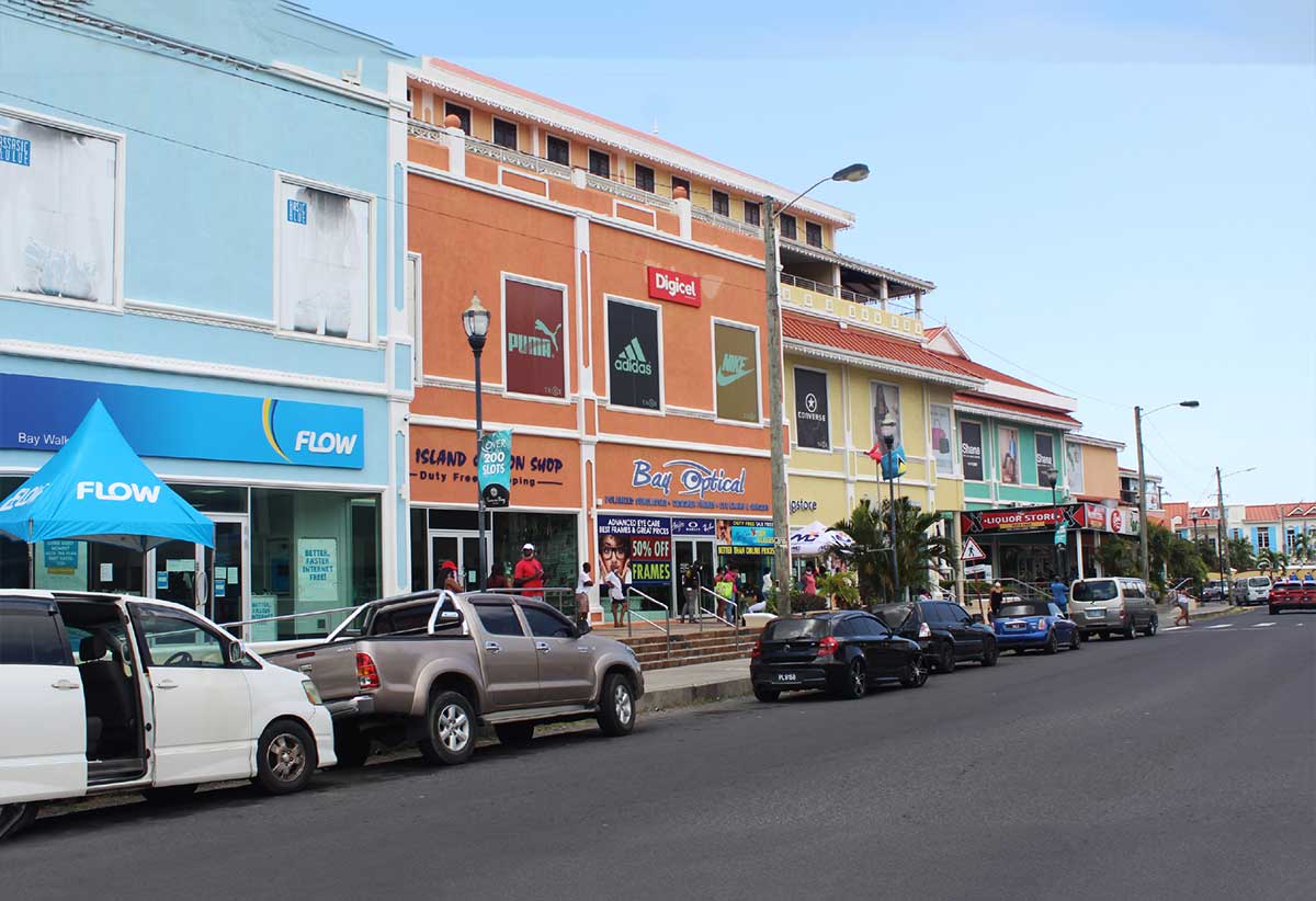 A sectional view of the Rodney Bay Strip, a place where night entertainment is quite intense