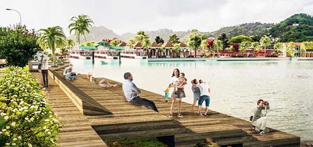 An Artist’s impression of the Castries Waterfront after the upgrades of the Boardwalks.